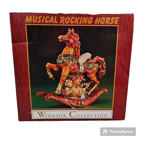 Windsor Collection Musical Christmas Rocking Horse Decor In Box - Picture 3 of 14